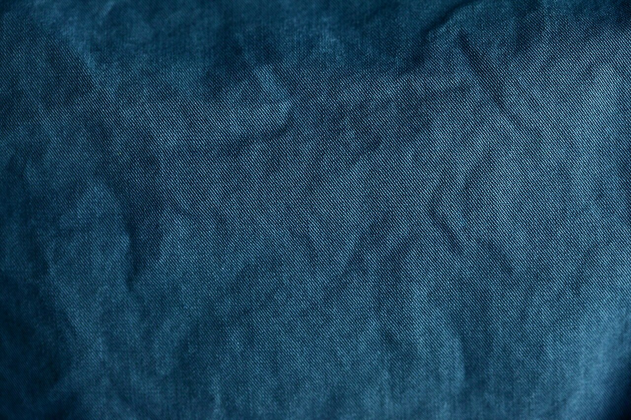 Blue cotton fabric texture close up