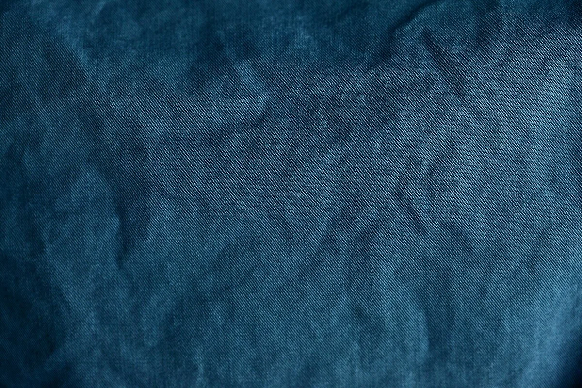 Close-up of a fine blue cotton weave