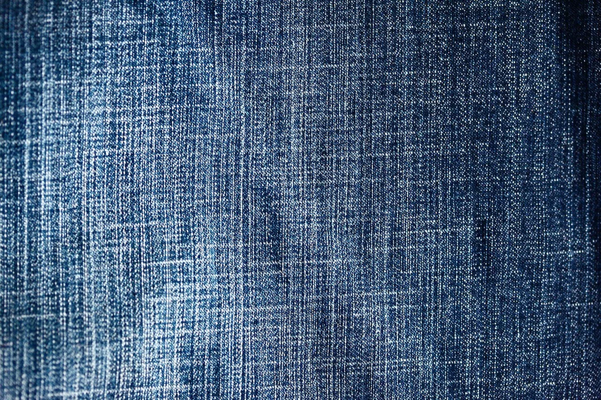 Indigo denim fabric macro shot
