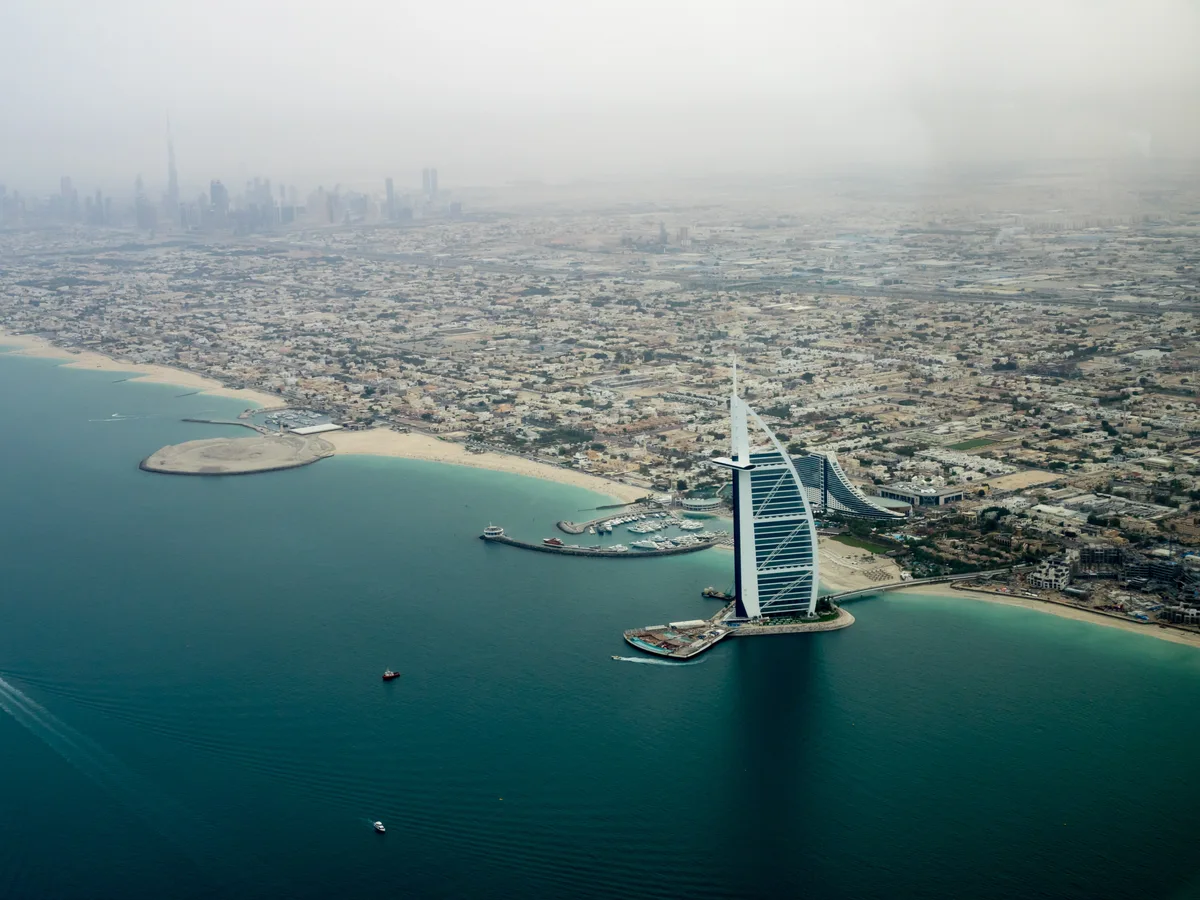 Dubai city aerial photograph